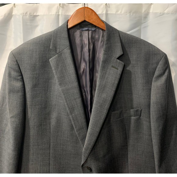 Lauren Ralph Lauren Wool Blend Button Front Men's 46S Grey Blazer - Picture 2 of 11